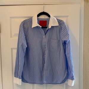 Alex Eagle x JCREW Blue and White Striped Button-Up Shirt Size 12